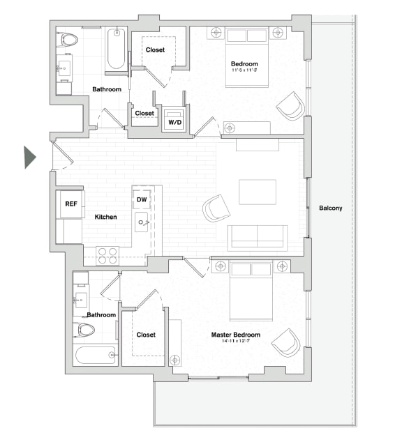 Floor Plans 1 Bedroom Apartments Miami
